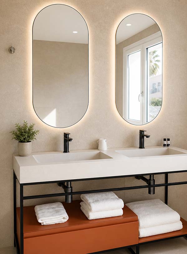 Salle de bains privative chambre triple – Le Kallisté Hyères